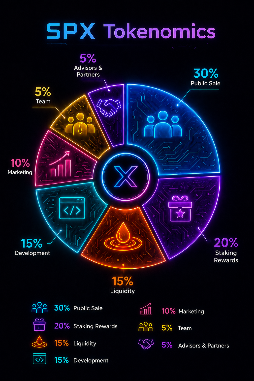 SPX99X tokenomics distribution